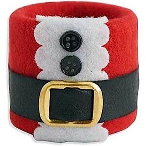Shindigz Santa Belt Felt Napkin Rings Set of 4